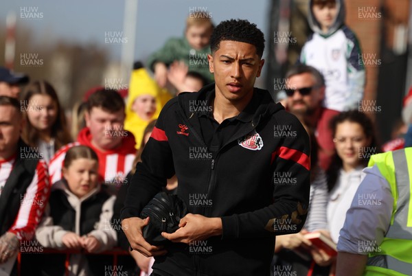 080325 - Sunderland v Cardiff City - Sky Bet Championship - Jobe Bellingham of Sunderland arrives at the ground