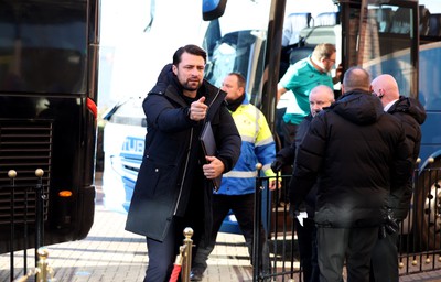 140123 - Sunderland v Swansea City - Sky Bet Championship - Swansea City head coach Russell Martin arrives