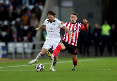 140123 - Sunderland v Swansea City - Sky Bet Championship -  Dan Neil of Sunderland and Joe Allen of Swansea City