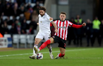 140123 - Sunderland v Swansea City - Sky Bet Championship -  Dan Neil of Sunderland and Joe Allen of Swansea City