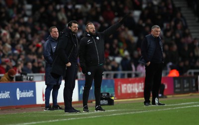 140123 - Sunderland v Swansea City - Sky Bet Championship -  Sunderland head coach Tony Mowbray and Swansea City head coach Russell Martin