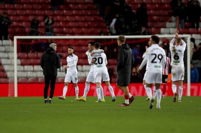 140123 - Sunderland v Swansea City - Sky Bet Championship -  Swansea City players after the final whistle