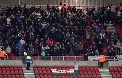 140123 - Sunderland v Swansea City - Sky Bet Championship -  Swansea City fans after the final whistle