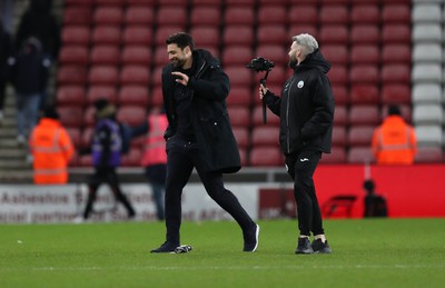 140123 - Sunderland v Swansea City - Sky Bet Championship -  Swansea City head coach Russell Martin after the final whistle