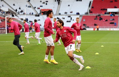 140123 - Sunderland v Swansea City - Sky Bet Championship - Swansea City players warm up