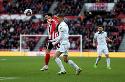 140123 - Sunderland v Swansea City - Sky Bet Championship - Patrick Roberts of Sunderland and Jay Fulton of Swansea City