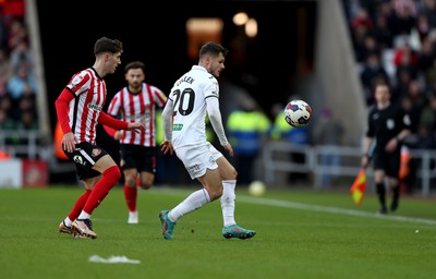 140123 - Sunderland v Swansea City - Sky Bet Championship - Trai Hume of Sunderland and Liam Cullen of Swansea City