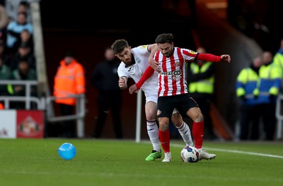 140123 - Sunderland v Swansea City - Sky Bet Championship - Patrick Roberts of Sunderland and Ryan Manning of Swansea City