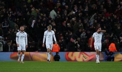 140123 - Sunderland v Swansea City - Sky Bet Championship -  Swansea players after Dan Neil of Sunderland makes the score 1-1