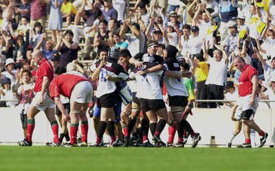 030601 - Suntory v Wales - Suntory team celebrate victory