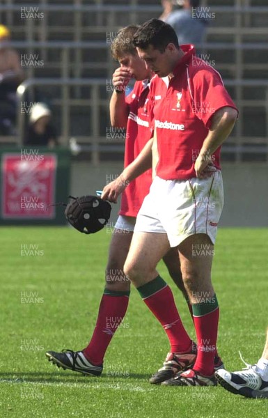 030601 - Suntory v Wales - Stephen Jones and Robin Sowden-Taylor walk off the field after losing to Suntory