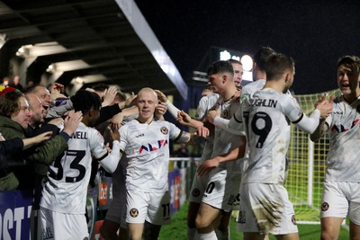 010124 - Sutton United v Newport County - Sky Bet League 2 - Shane McLoughlin of Newport County scores and celebrates