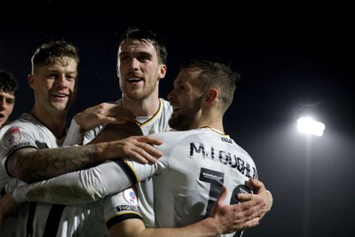 010124 - Sutton United v Newport County - Sky Bet League 2 - Shane McLoughlin of Newport County scores and celebrates