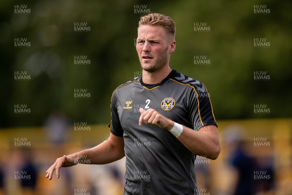 300722 - Sutton United v Newport County - Sky Bet League 2 - Cameron Norman of Newport County warms up