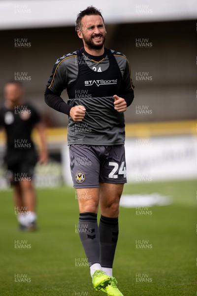 300722 - Sutton United v Newport County - Sky Bet League 2 - Aaron Wildig of Newport County warms up