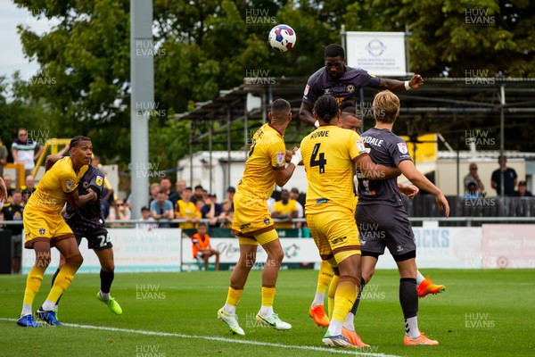 300722 - Sutton United v Newport County - Sky Bet League 2 - Omar Bogle of Newport County scores a goal