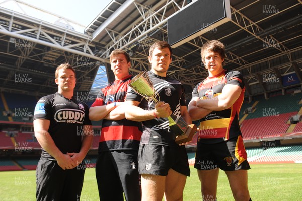 110413 - SWALEC Cup Semi Finals Photocall -L-R Dean Cummins(Neath), Sam Williams(Aberavon), Adam Thomas(Pontypridd) and Jason Harris(Carmarthen Quins) 