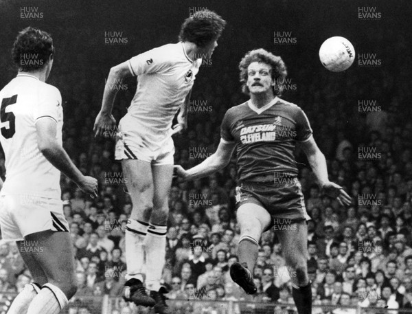 Library Picture - Swansea City v Middlesborough. Swansea's Nigel Stevenson heads over Mick Baxter. 