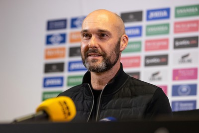 050124 - Picture shows New Swansea City Manager Luke Williams during a press conference with club chairman Andy Coleman