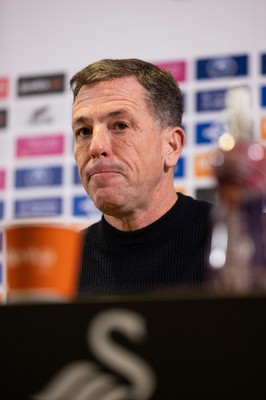 050124 - Picture shows Swansea City Chairman Andy Coleman during a press conference with new manager Luke Williams