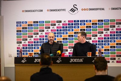 050124 - Picture shows Swansea City’s new Manager Luke Williams during a press conference with Club Chairman Andy Coleman