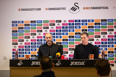 050124 - Picture shows Swansea City’s new Manager Luke Williams during a press conference with Club Chairman Andy Coleman