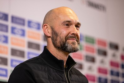 050124 - Picture shows New Swansea City Manager Luke Williams during a press conference with club chairman Andy Coleman