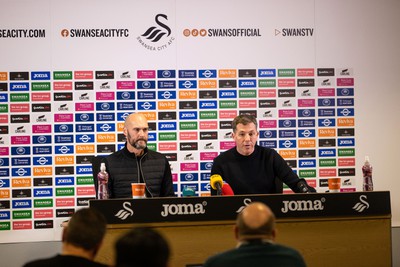 050124 - Picture shows Swansea City’s new Manager Luke Williams during a press conference with Club Chairman Andy Coleman