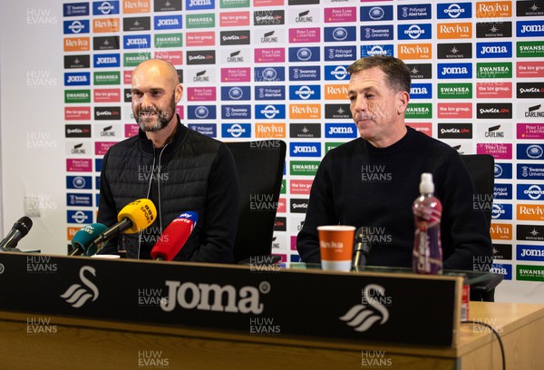 050124 - Picture shows New Swansea City Manager Luke Williams during a press conference with club chairman Andy Coleman