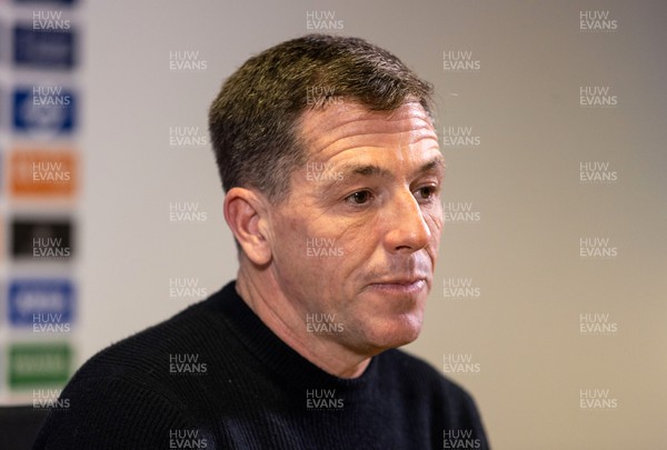 050124 - Picture shows Swansea City Chairman Andy Coleman during a press conference with new manager Luke Williams