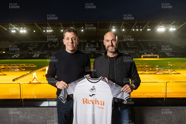 050124 - Picture shows Swansea City�s new Manager Luke Williams (right) with Club Chairman Andy Coleman at the Liberty Stadium