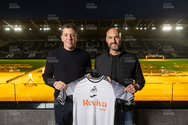 050124 - Picture shows Swansea City�s new Manager Luke Williams (right) with Club Chairman Andy Coleman at the Liberty Stadium