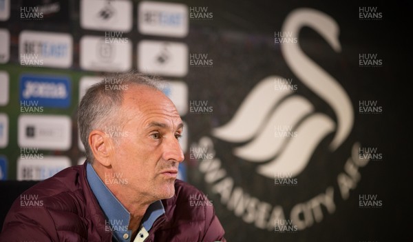 110816 - Swansea City Press Conference - Swansea manager Francesco Guidolin during press conference ahead of the first game of the new Premier League season against Burnley