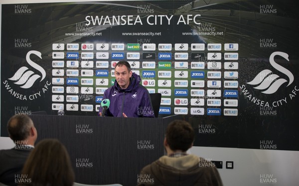 180517 - Swansea City head coach Paul Clement during press conference ahead of the final game of the season against West Bromwich Albion