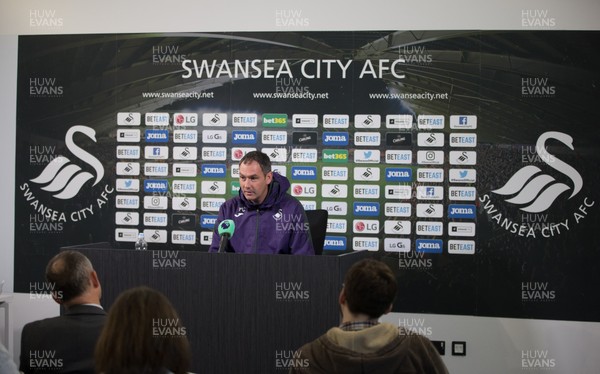 180517 - Swansea City head coach Paul Clement during press conference ahead of the final game of the season against West Bromwich Albion