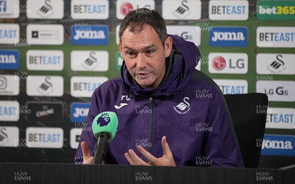 180517 - Swansea City head coach Paul Clement during press conference ahead of the final game of the season against West Bromwich Albion