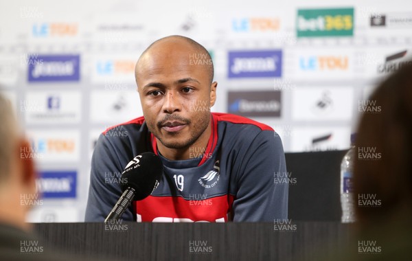 080218 - Swansea City Press Conference - Club record signing Andre Ayew talks to the media