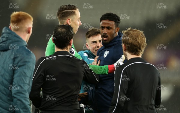 010518 - Swansea City U19s v Cardiff City U19s - FAW Youth Cup Final - Trouble between the teams and referee after full time