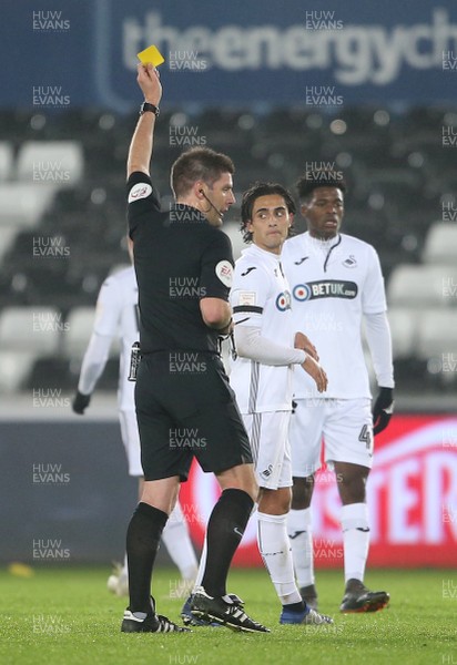 051218 - Swansea City U21s v Bristol Rovers - Checkatrade Trophy Round 2 - Yan Dhanda of Swansea City is given a yellow card
