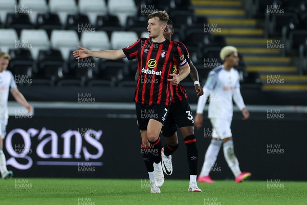 290823 - Swansea City v AFC Bournemouth - Carabao Cup - David Brooks of Bournemouth after scoring a goal