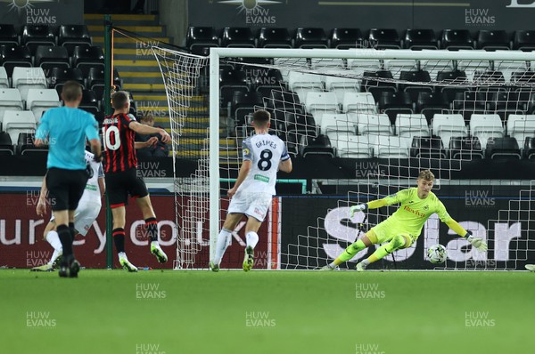 290823 - Swansea City v AFC Bournemouth - Carabao Cup - Ryan Christie of Bournemouth scores a goal