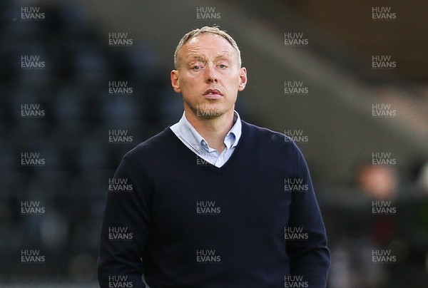 220521 - Swansea City v Barnsley, Sky Bet Championship Play Off Semi Final, Second Leg - Swansea City head coach Steve Cooper looks on during the match