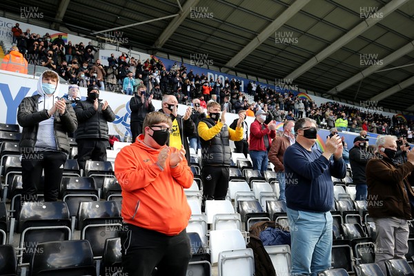 220521 - Swansea City v Barnsley, Sky Bet Championship Play Off Semi Final, Second Leg - Fans inside Liberty Stadium