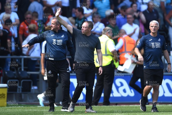 250819 - Swansea City v Birmingham - SkyBet Championship - Swansea manager Steve Cooper at the end of the game
