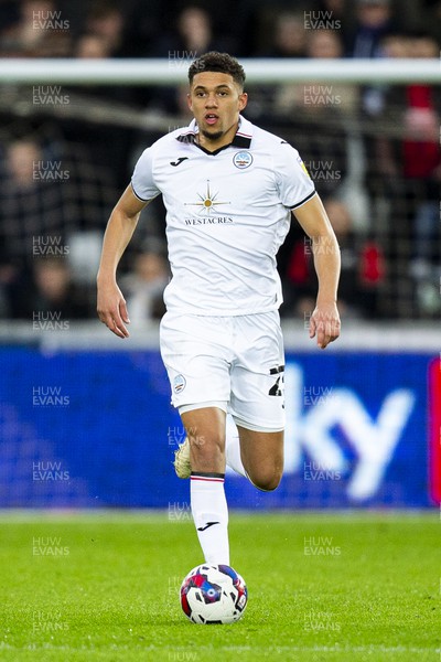 040223 - Swansea City v Birmingham City - Sky Bet Championship - Nathan Wood of Swansea City in action