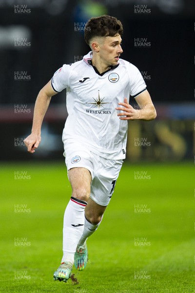 040223 - Swansea City v Birmingham City - Sky Bet Championship - Luke Cundle of Swansea City in action