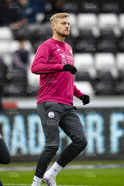 040223 - Swansea City v Birmingham City - Sky Bet Championship - Harry Darling of Swansea City during the warm up