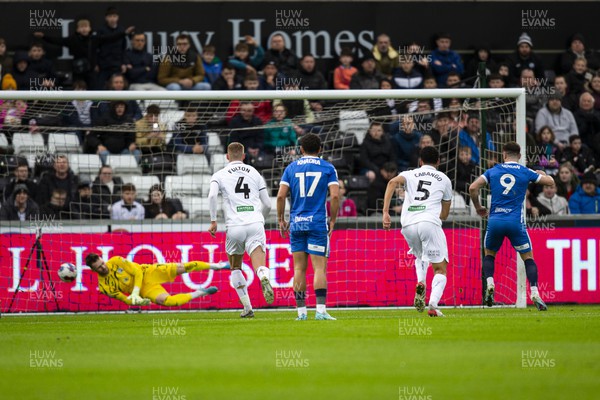 040223 - Swansea City v Birmingham City - Sky Bet Championship - Scott Hogan of Birmingham City scores his sides first goal from the penalty spot