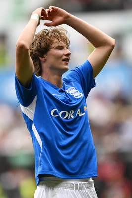 080826 - Swansea City v Birmingham City - Carabao Cup First Round - August Priske of Birmingham City celebrates scoring a goal