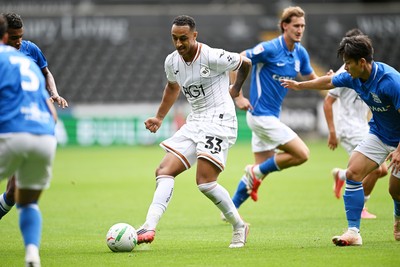 080826 - Swansea City v Birmingham City - Carabao Cup First Round - Adam Idah of Swansea City